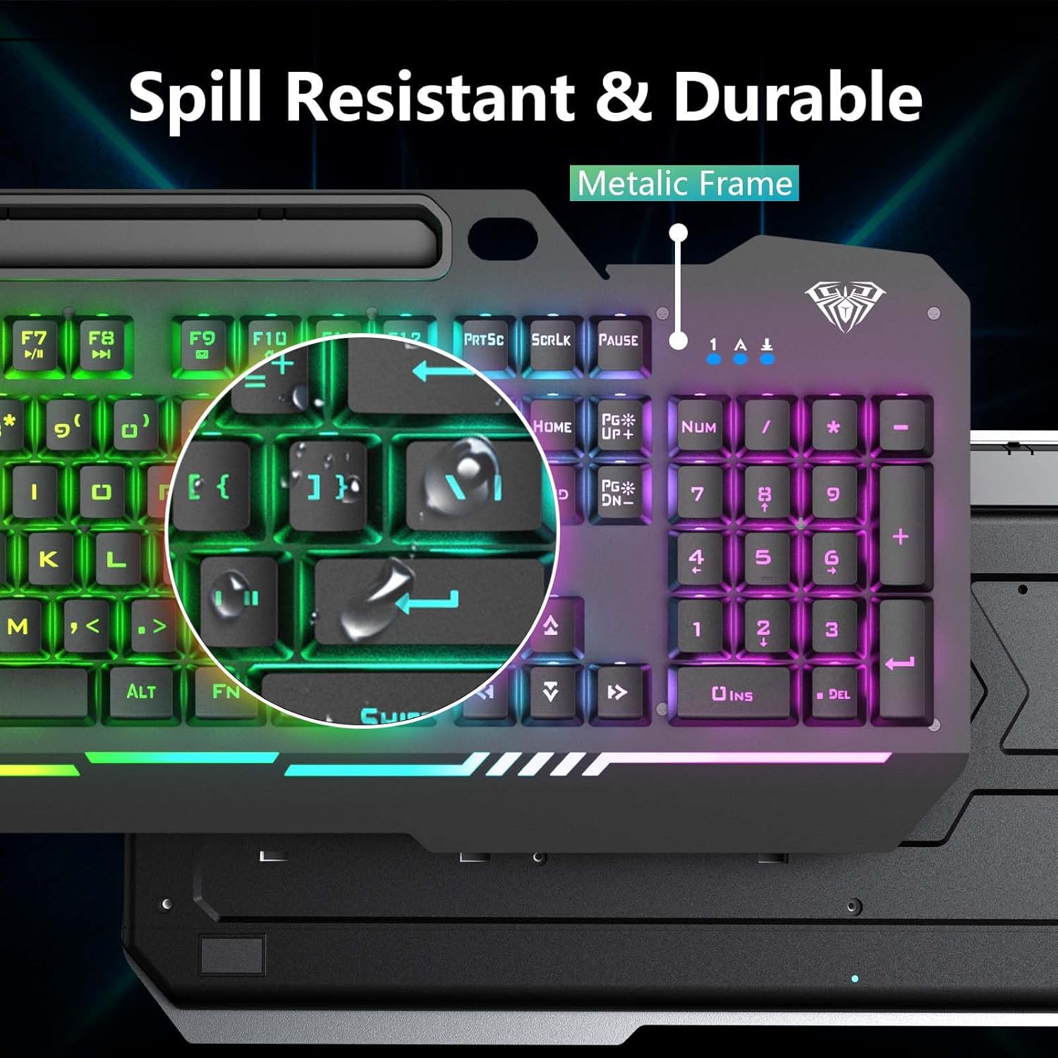 AULA Gaming Keyboard, 104 Keys Gaming Keyboard and Mouse Combo with RGB Backlit, All-Metal Panel, Anti-Ghosting, PC Gaming Keyboard and Mouse, Wired Keyboard Mouse for MAC Xbox PC Gamers
