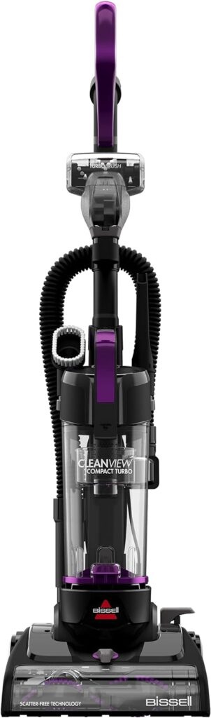 BISSELL CleanView Compact Turbo Upright Vacuum with Quick Release Wand, Full Size Power, Compact Size for Apartments Dorms, 3437F