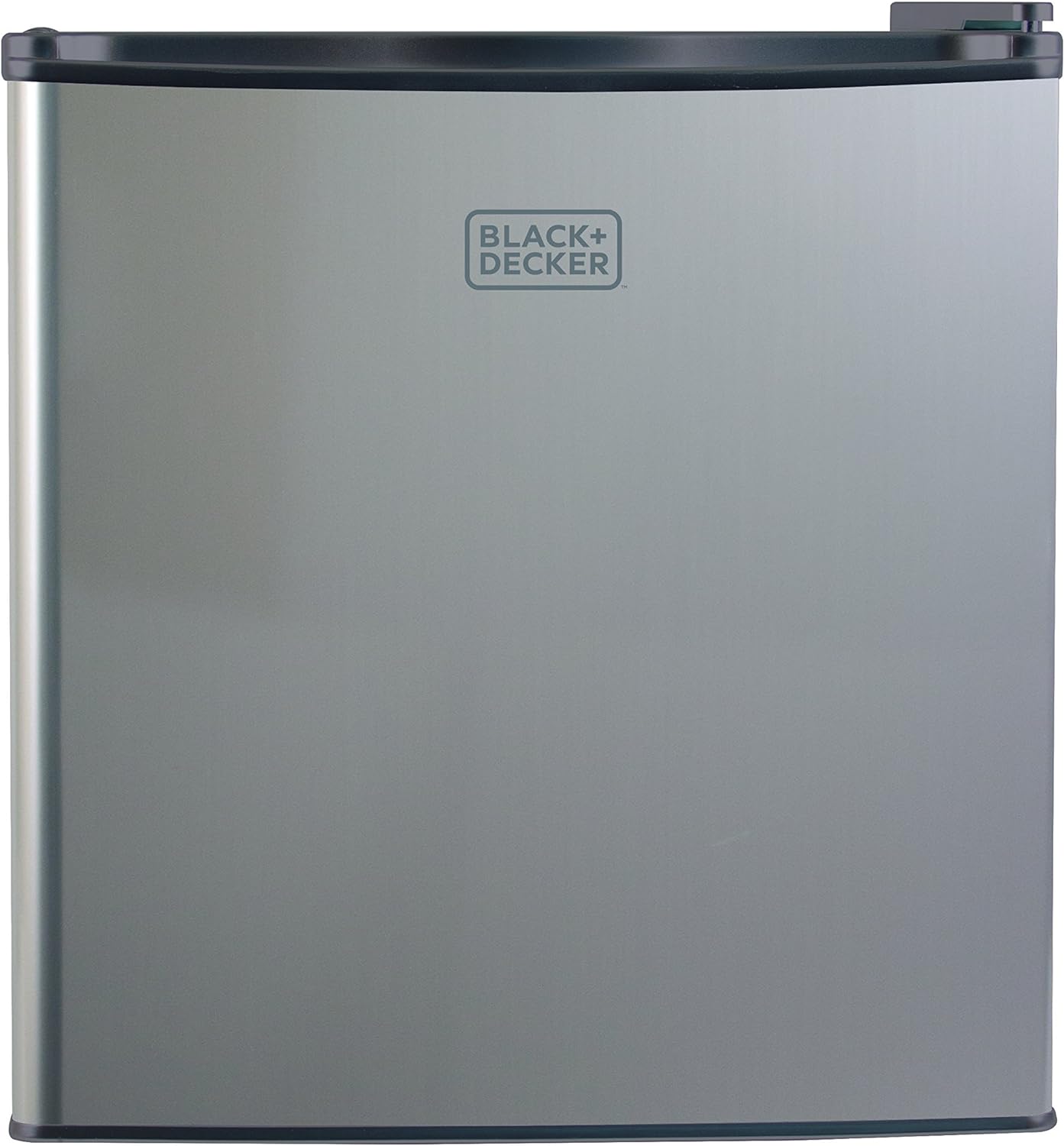 BLACK+DECKER BCRK17V Compact Refrigerator Energy Star Single Door Mini Fridge with Freezer, 1.7 Cubic Ft., VCM, Silver