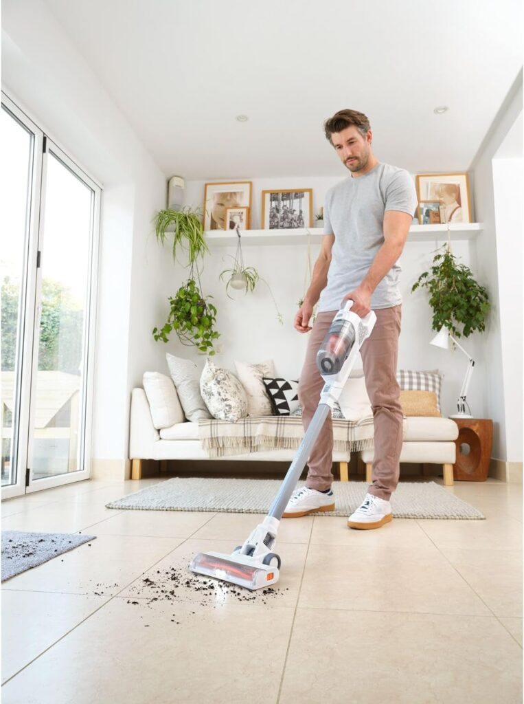 BLACK+DECKER POWERSERIES+ 20V MAX Cordless Vacuum, LED Floor Lights, Autosense Technology, For Multi-Surfaces (BHFEA520J), White