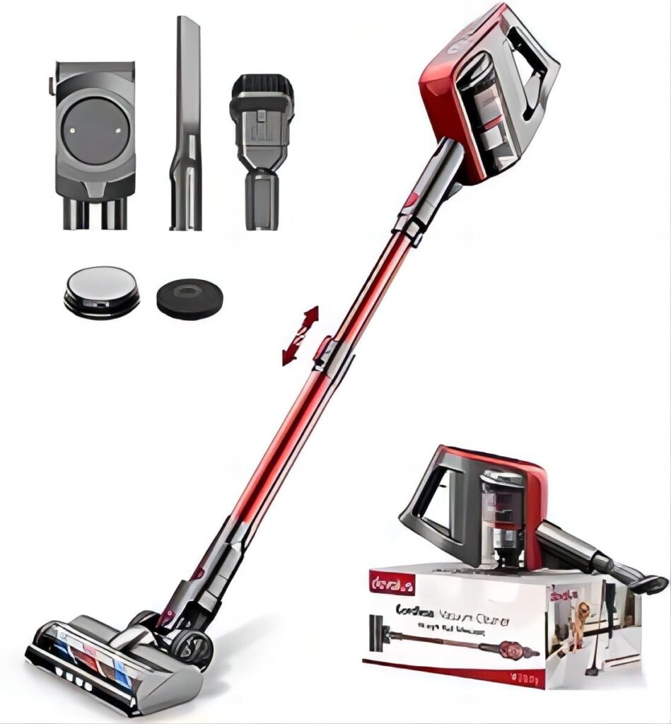 devalus Vacuum Cleaner for Home, Cordless Vacuum Cleaner with 23Kpa Powerful Suction and 2600mAh Powerful Lithium Batteries, 5 Stages High Efficiency Filtration, for Pet Hair, Carpet and Hard Floor