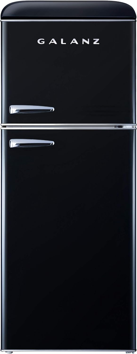 Galanz GLR46TBKER Retro Compact Refrigerator with Freezer Mini Fridge with Dual Door, Adjustable Mechanical Thermostat, 4.6 Cu Ft, Black Galanz GLR46TBKER Retro Compact Refrigerator with Freezer Mini Fridge with Dual Door, Adjustable Mechanical Thermostat, 4.6 Cu Ft, Black