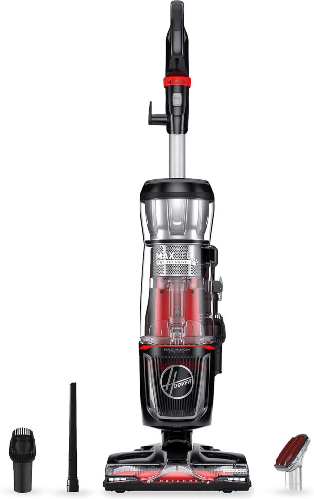 Hoover MAXLife Pro Pet Swivel Bagless Upright Vacuum Cleaner, HEPA Media Filtration, For Carpet and Hard Floor, UH74220PC, Black