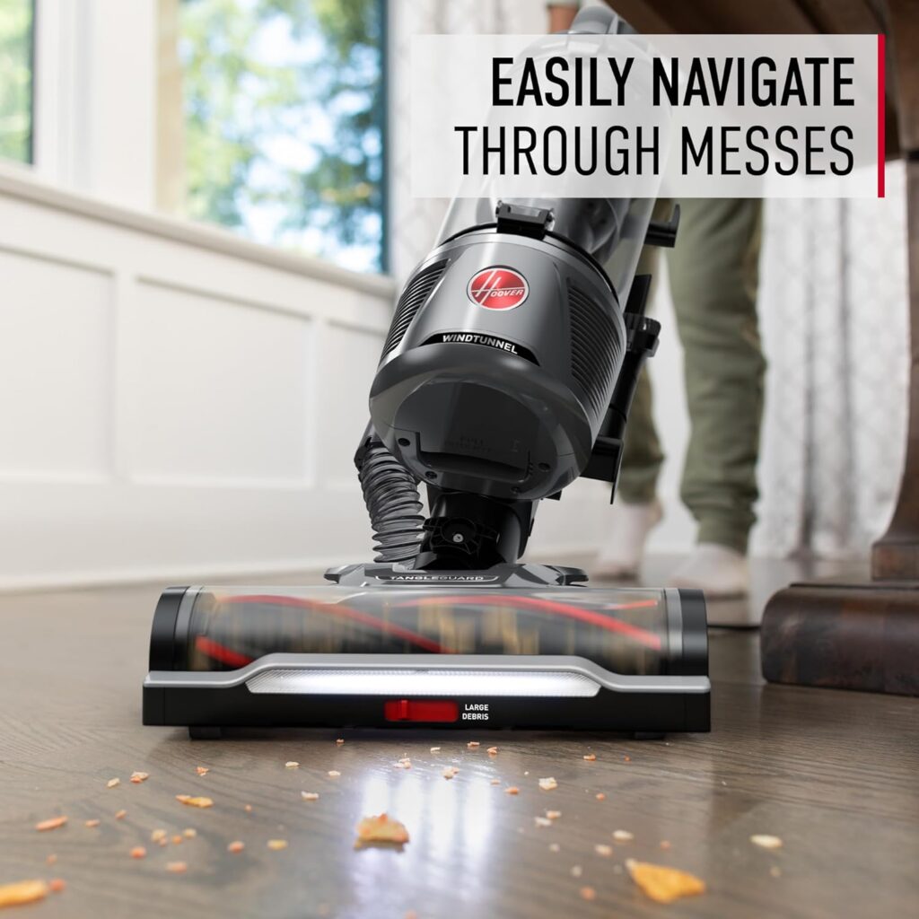 Hoover WindTunnel Cord Rewind Pro Bagless Upright Vacuum Cleaner, For Carpet and Hard Floors, UH71300V, Black