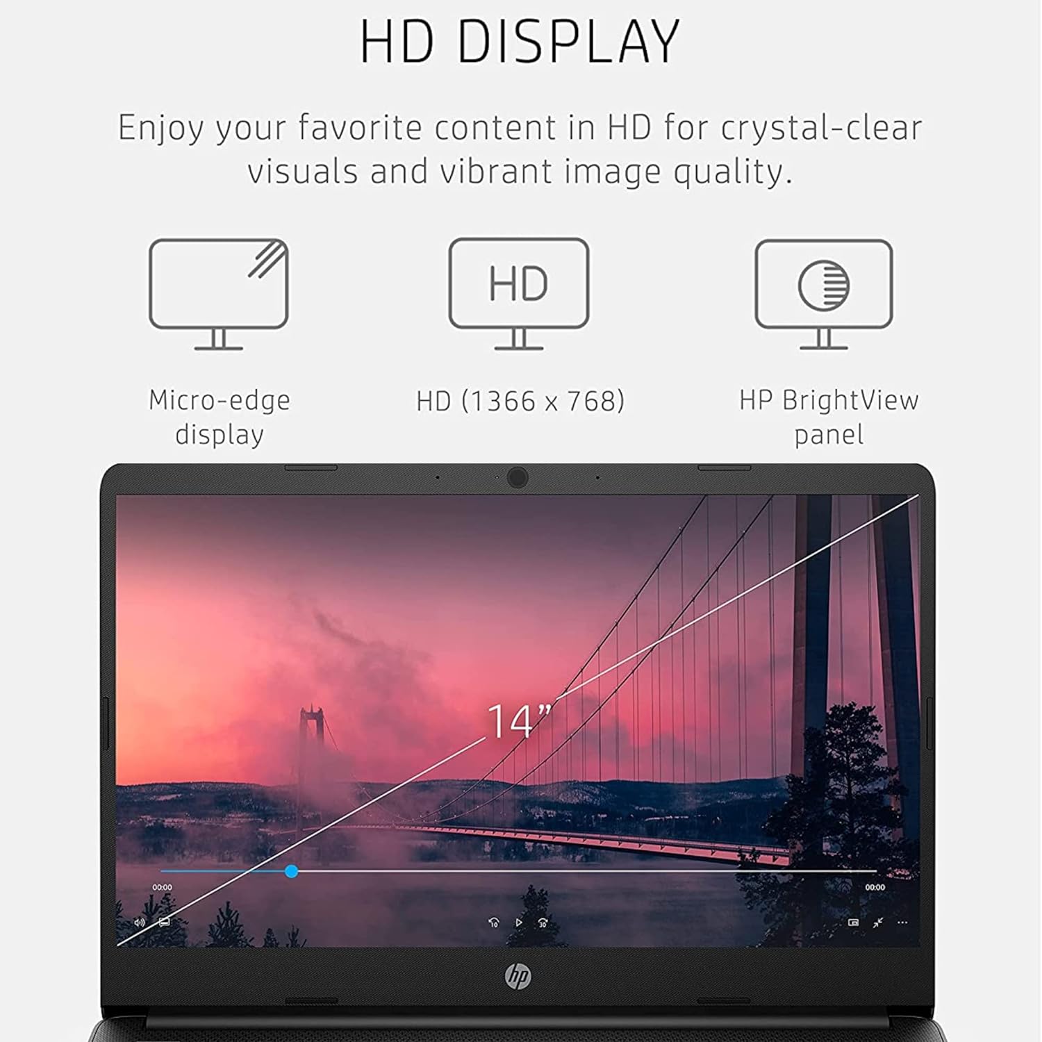 HP Latest Stream 14 HD Laptop, Intel Celeron Processor, 16GB Memory, 64GB eMMC Storage, Fast Charge, HDMI, Up to 11 Hours Long Battery Life, Office 365 1-Year, Win 11 S, Microfiber Bundle, White