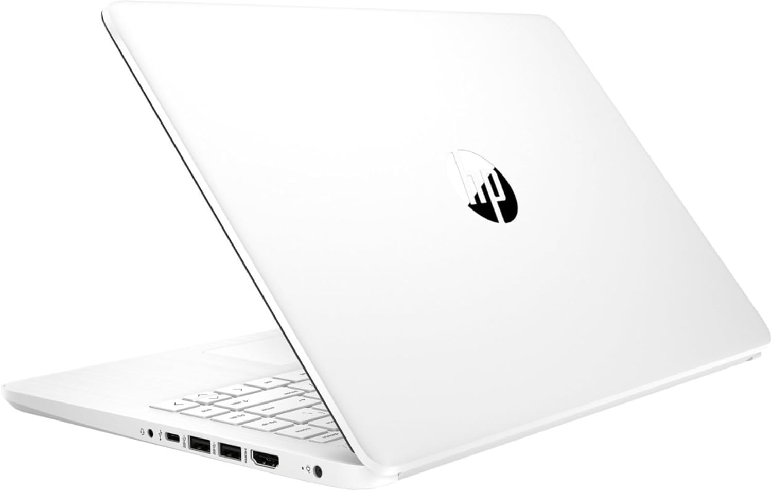 HP Latest Stream 14 HD Laptop, Intel Celeron Processor, 16GB Memory, 64GB eMMC Storage, Fast Charge, HDMI, Up to 11 Hours Long Battery Life, Office 365 1-Year, Win 11 S, Microfiber Bundle, White