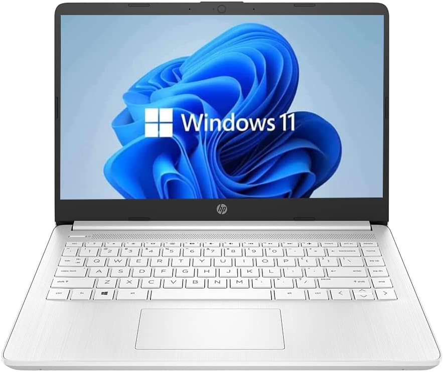 HP Newest 14 HD Laptop, Windows 11, Intel Celeron Dual-Core Processor Up to 2.60GHz, 4GB RAM, 64GB SSD, Webcam(Renewed)