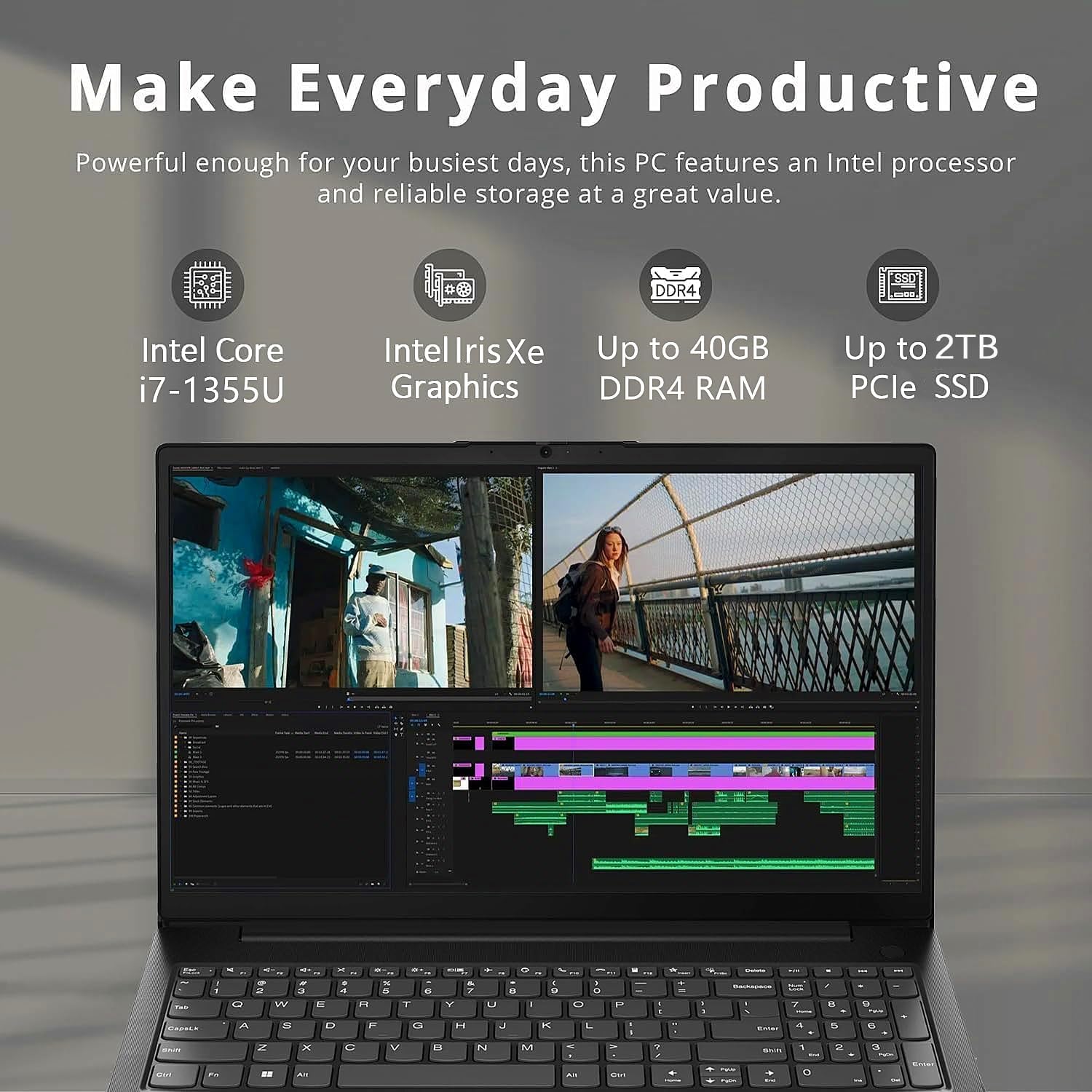 Lenovo V15 G4 Business Laptop, 15.6 FHD Screen, 13th Gen Intel 10 Cores i7-1355U up to 5.0GHz, 16GB RAM, 1TB PCIe SSD, HD Camera with Privacy Shutter, Wi-Fi, HDMI, Windows 11 Pro, Black