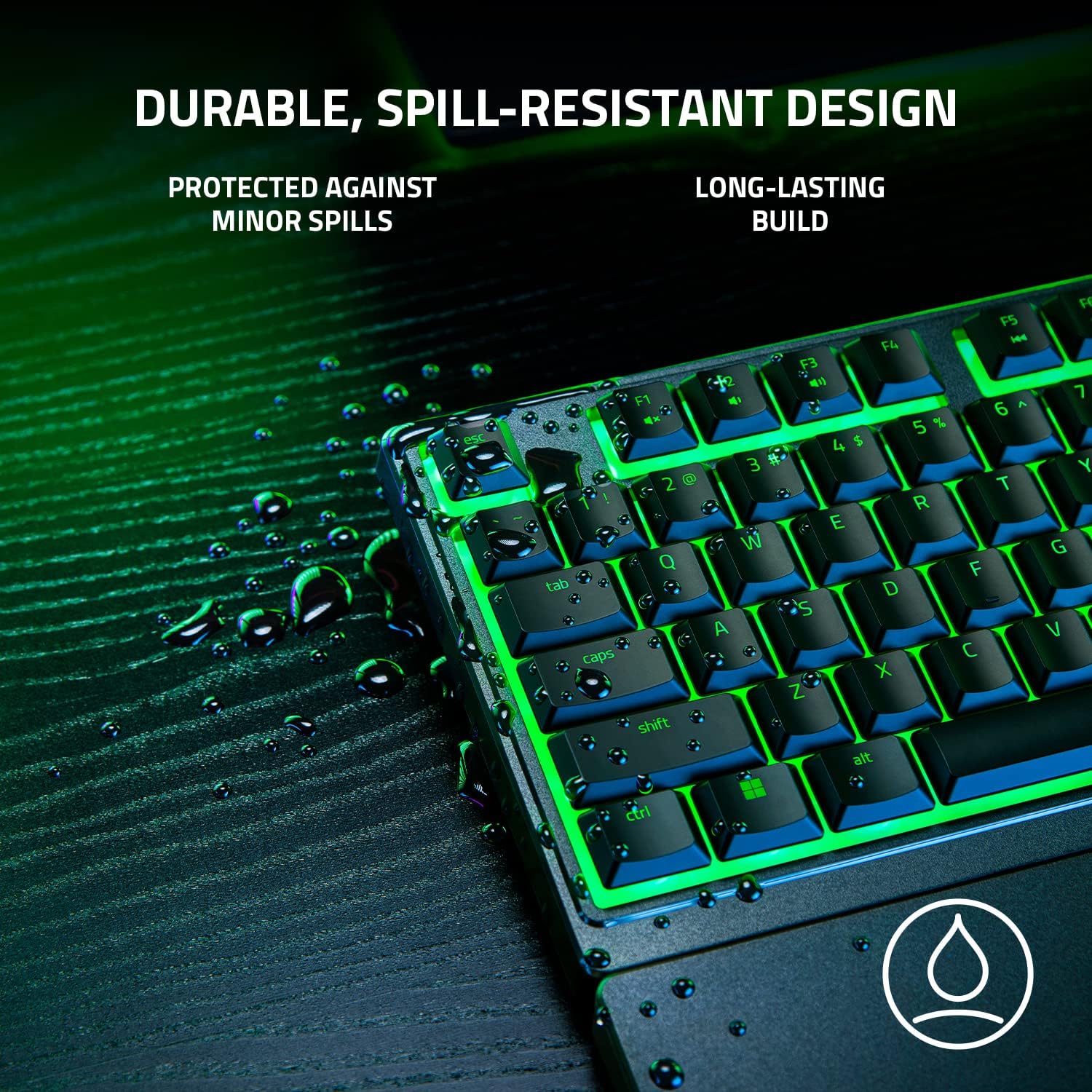 Razer RZ03-04470200-R3U1 Ornata V3 X Gaming Keyboard: Low-Profile Keys - Silent Membrane Switches - Spill Resistant - Chroma RGB Lighting - Ergonomic Wrist Rest - Classic Black