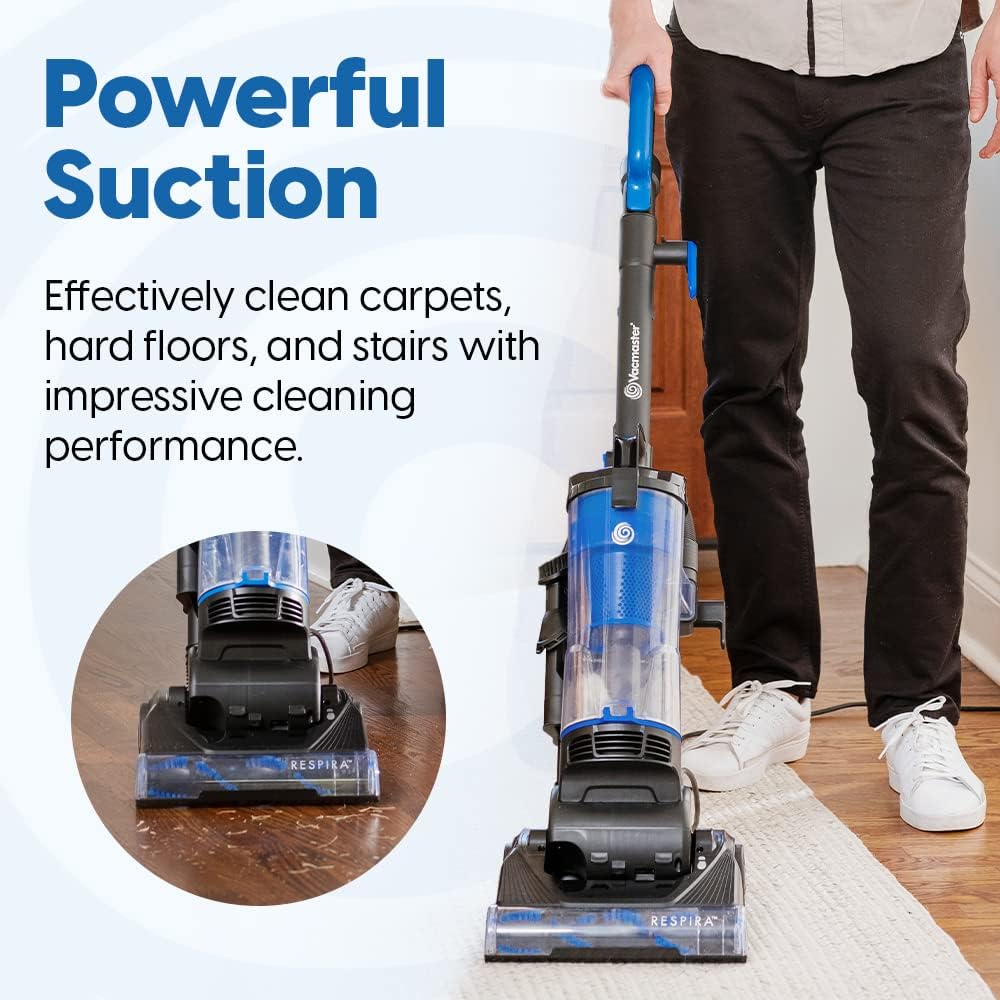 Vacmaster UC0501 Bagless Upright Vacuum Cleaner with Large Dust Cup Capacity, Efficient Cyclone Filtration System 17ft Cord for Carpet, Hard Floor and Pet Hair