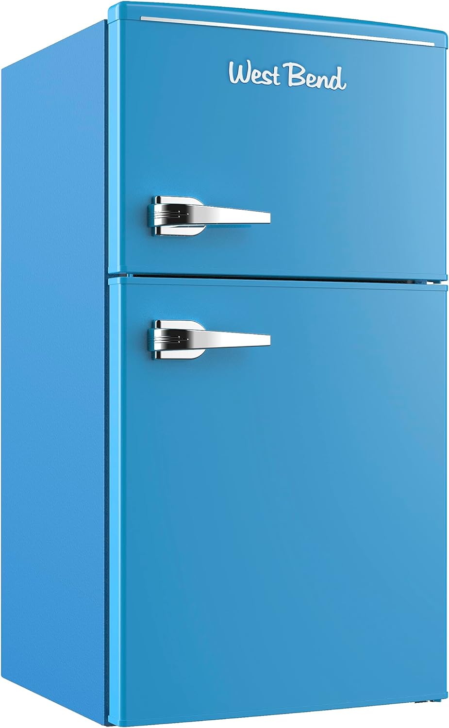 West Bend WB0300RCR2XRB Mini Fridge Retro-Styled for Home Office or Dorm, Manual Defrost and Adjustable Temperature, 3-Cu.Ft, Robins Egg Blue