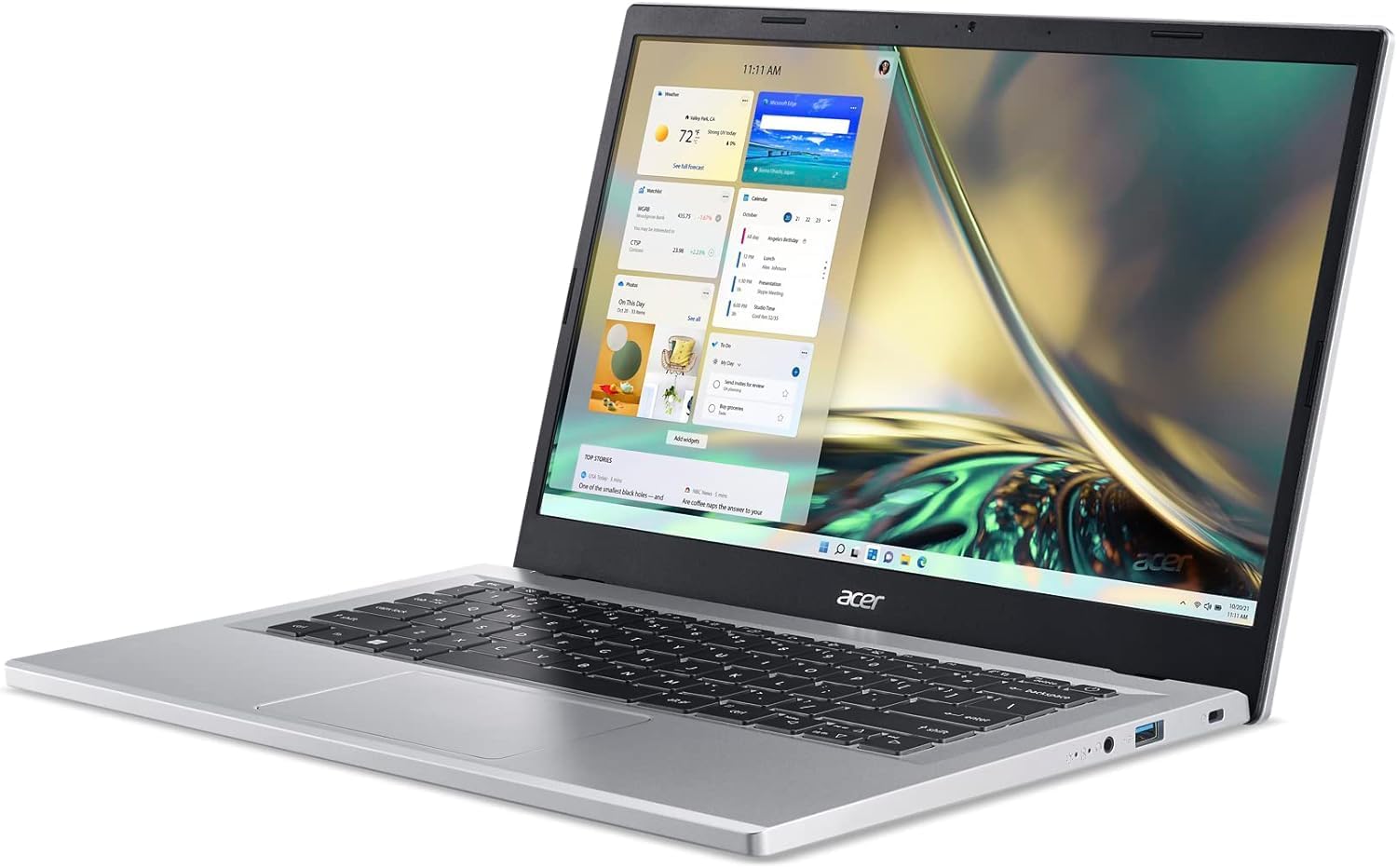 Acer Aspire 3 A314-23P-R3QA Slim Laptop | 14.0 Full HD IPS Display | AMD Ryzen 5 7520U Quad-Core Processor | AMD Radeon Graphics | 8GB LPDDR5 | 512GB NVMe SSD | Wi-Fi 6 | Windows 11 Home,Silver