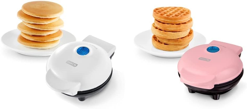 DASH Mini Maker Electric Round Griddle for Individual Pancakes, Cookies, Eggs  other on the go Breakfast, Lunch  Snacks with Indicator Light + Included Recipe Book - Pink