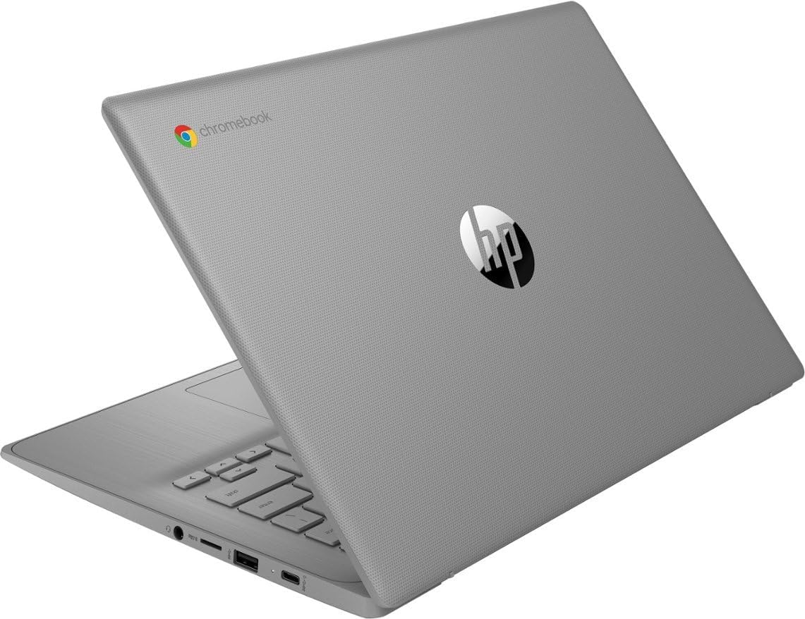 HP 2023 Newest Chromebook Laptop, 14 Inch Display, Intel Celeron N4120 Processor, 4GB RAM, 64GB eMMC, Intel UHD Graphics 600, WiFi, Bluetooth, Chrome OS, Modern Gray