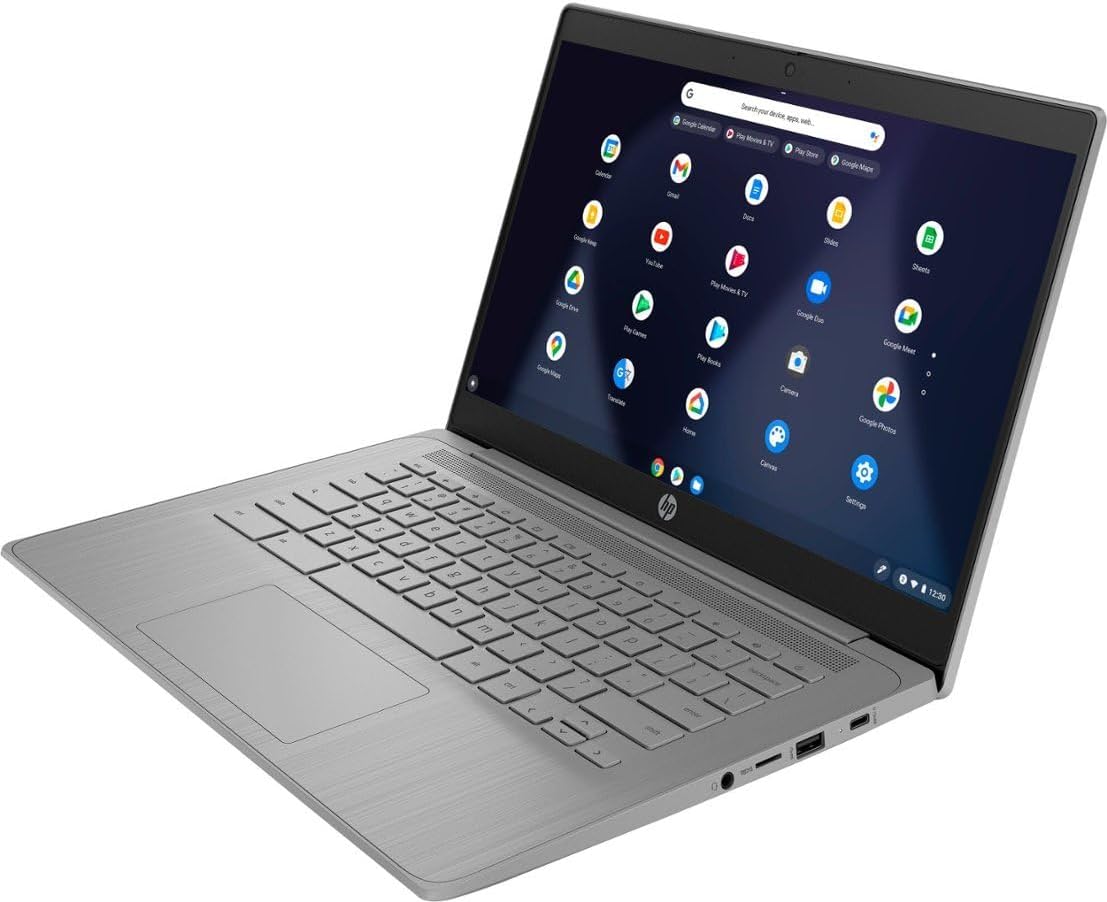 HP 2023 Newest Chromebook Laptop, 14 Inch Display, Intel Celeron N4120 Processor, 4GB RAM, 64GB eMMC, Intel UHD Graphics 600, WiFi, Bluetooth, Chrome OS, Modern Gray