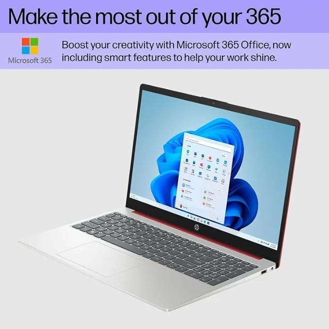 HP Flagship 15.6 HD Laptop Computer, Intel Quad-Core Pentium N200 (Beat i5-8250U), 16GB RAM, 128GB SSD, WiFi, Webcam, Fast Charge, HDMI, 1 Year Microsoft Office 365, Win 11, w/GM Accessory, Red