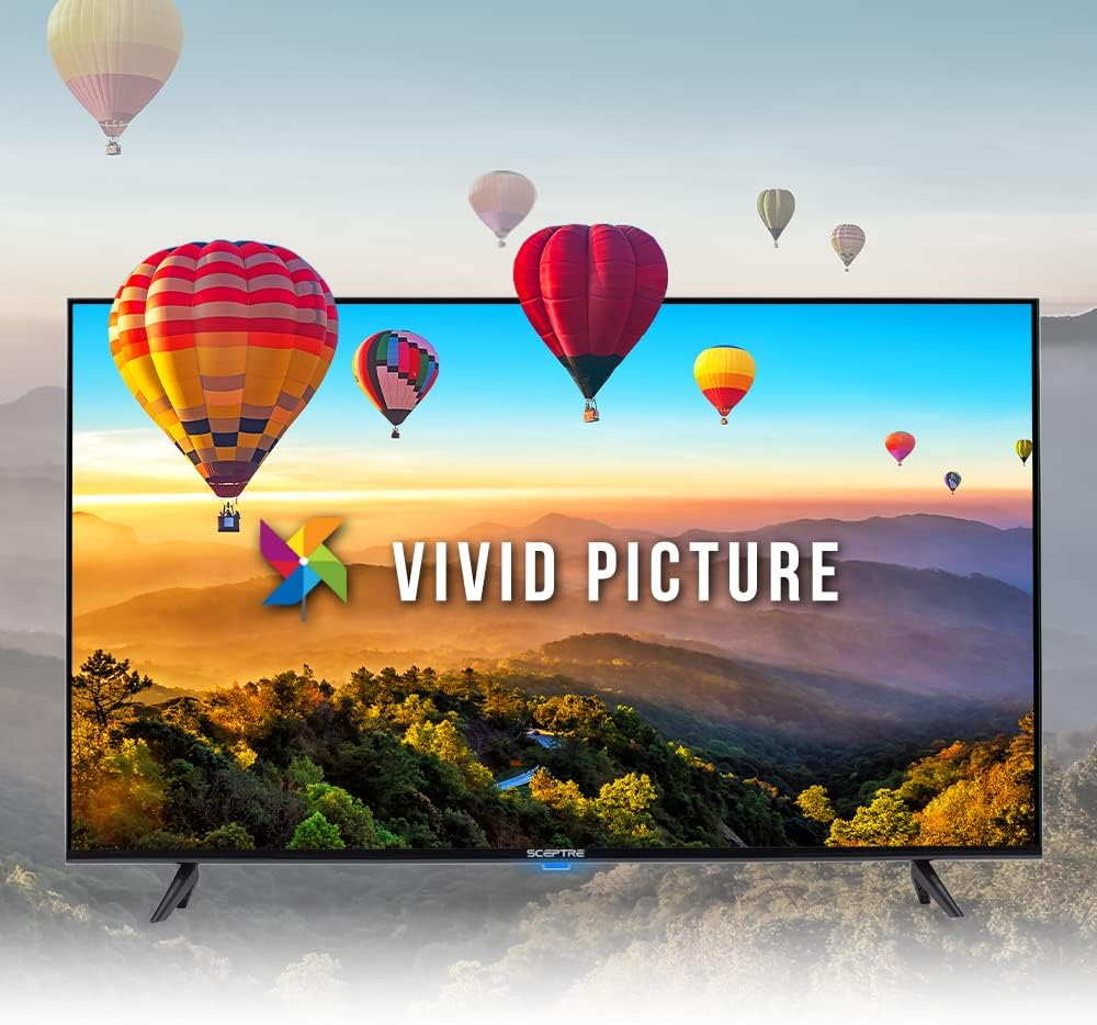 Komodo by Sceptre 43 LED HDTV 3X HDMI 2.0 HDCP 2.2 VESA Wall Mount Ready, Metal Black 2018