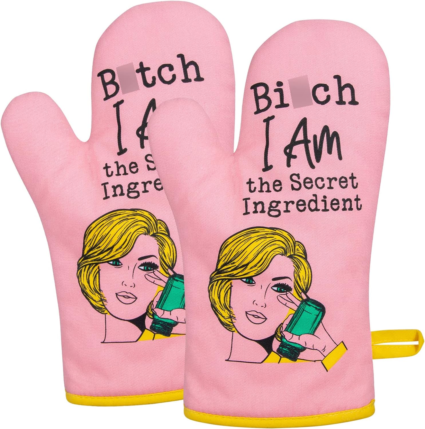 Miracu Oven Mitt, Funny Kitchen Cooking Oven Mitts, Pink Kitchen Accessories, Housewarming Gifts for Women, House Warming Gifts New Home - Fun Mothers Day, Birthday Baking Gifts for Women Wife Mom