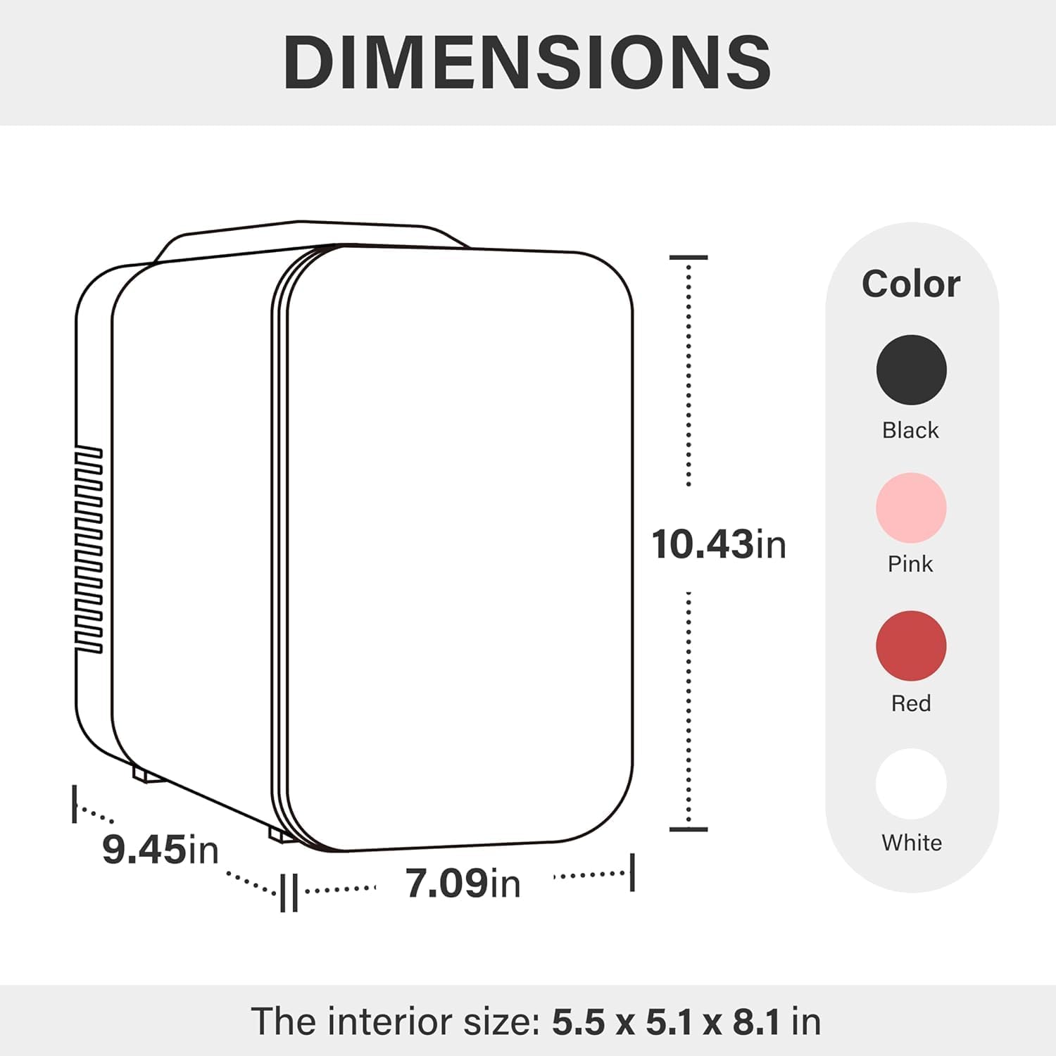 Simple Deluxe Mini Fridge, 4L/6 Can Portable Cooler  Warmer Freon-Free Small Refrigerator, Provide Compact Storage for Skincare, Beverage, Food, Cosmetics, for Bedroom, Office, Dorm, White